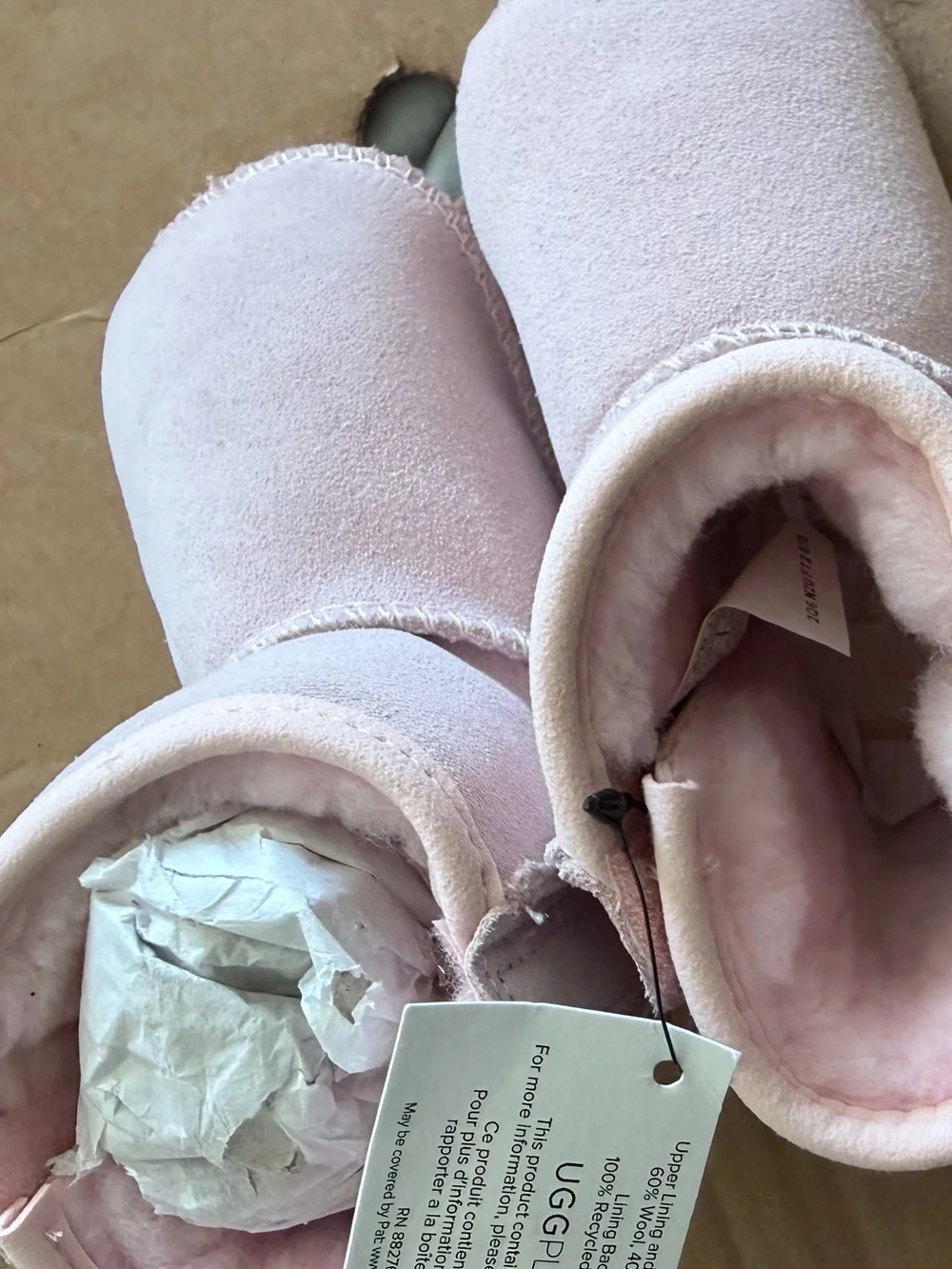 UGG Blush Pink Sheepskin Slipper Pair